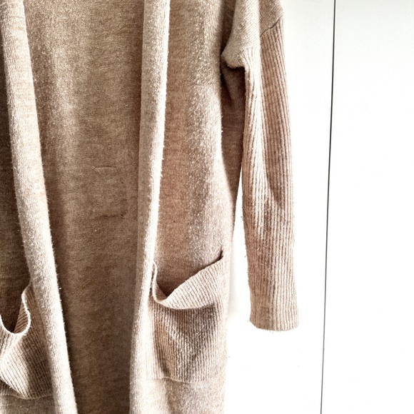 Beige Wool Housecoat Cardigan - Picture 2 of 6